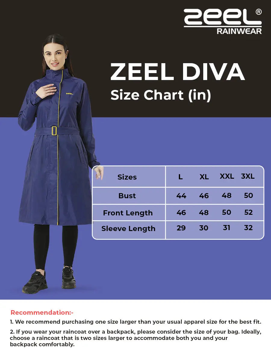 Zeel Diva Royal Blue Trench Coat - Zeelretail