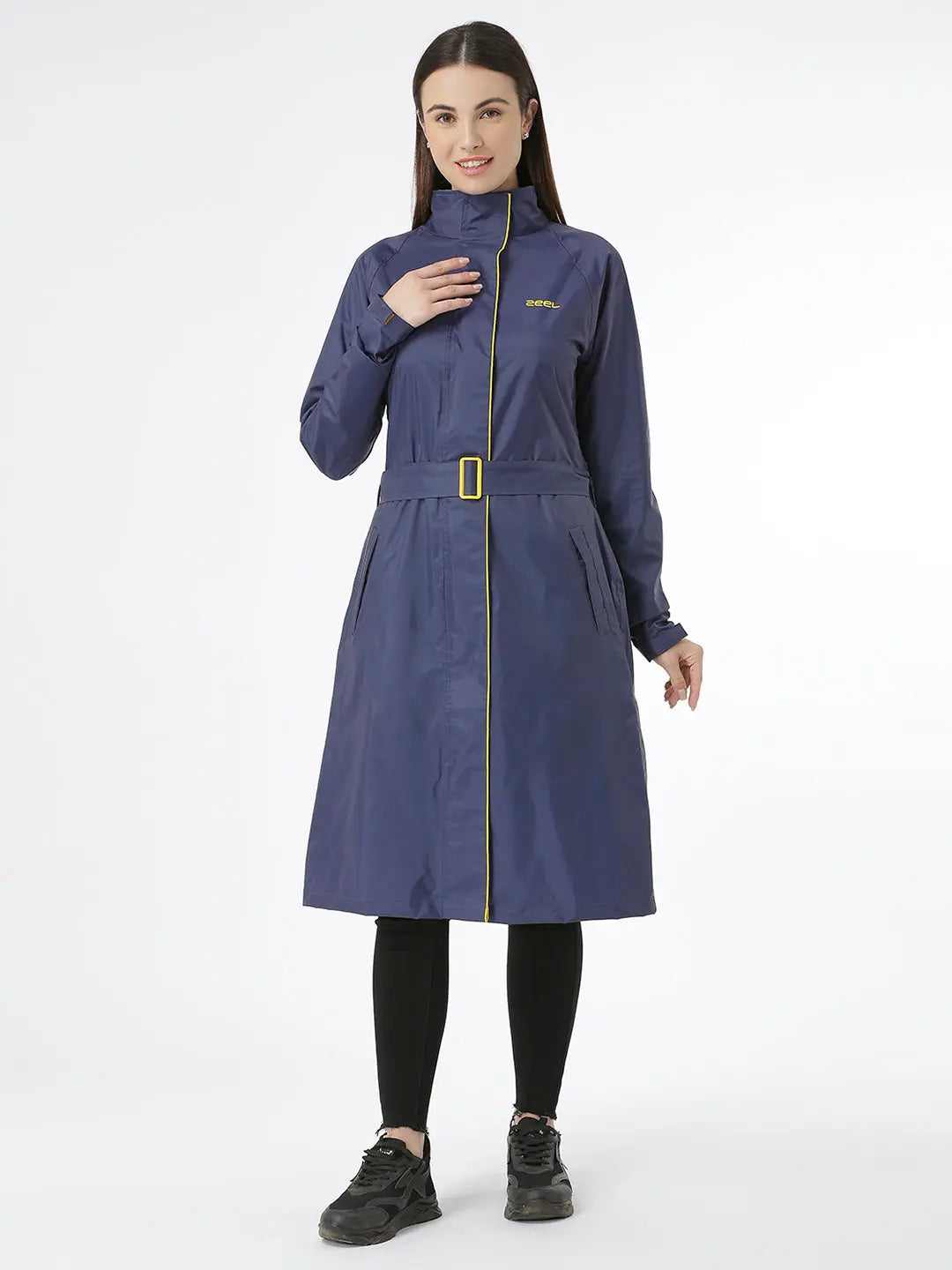 Zeel Diva Royal Blue Trench Coat - Zeelretail