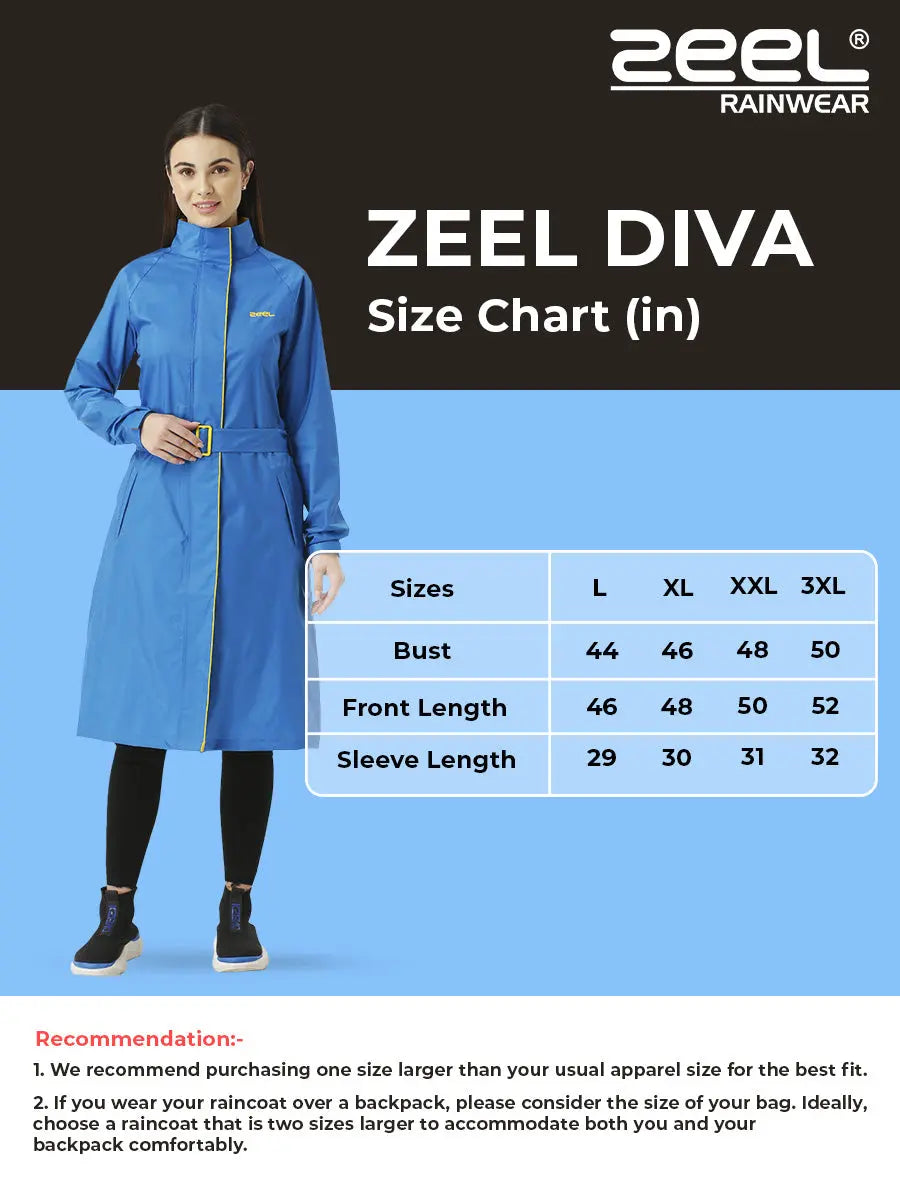 Zeel Diva SKY Blue Trench Coat - Zeelretail
