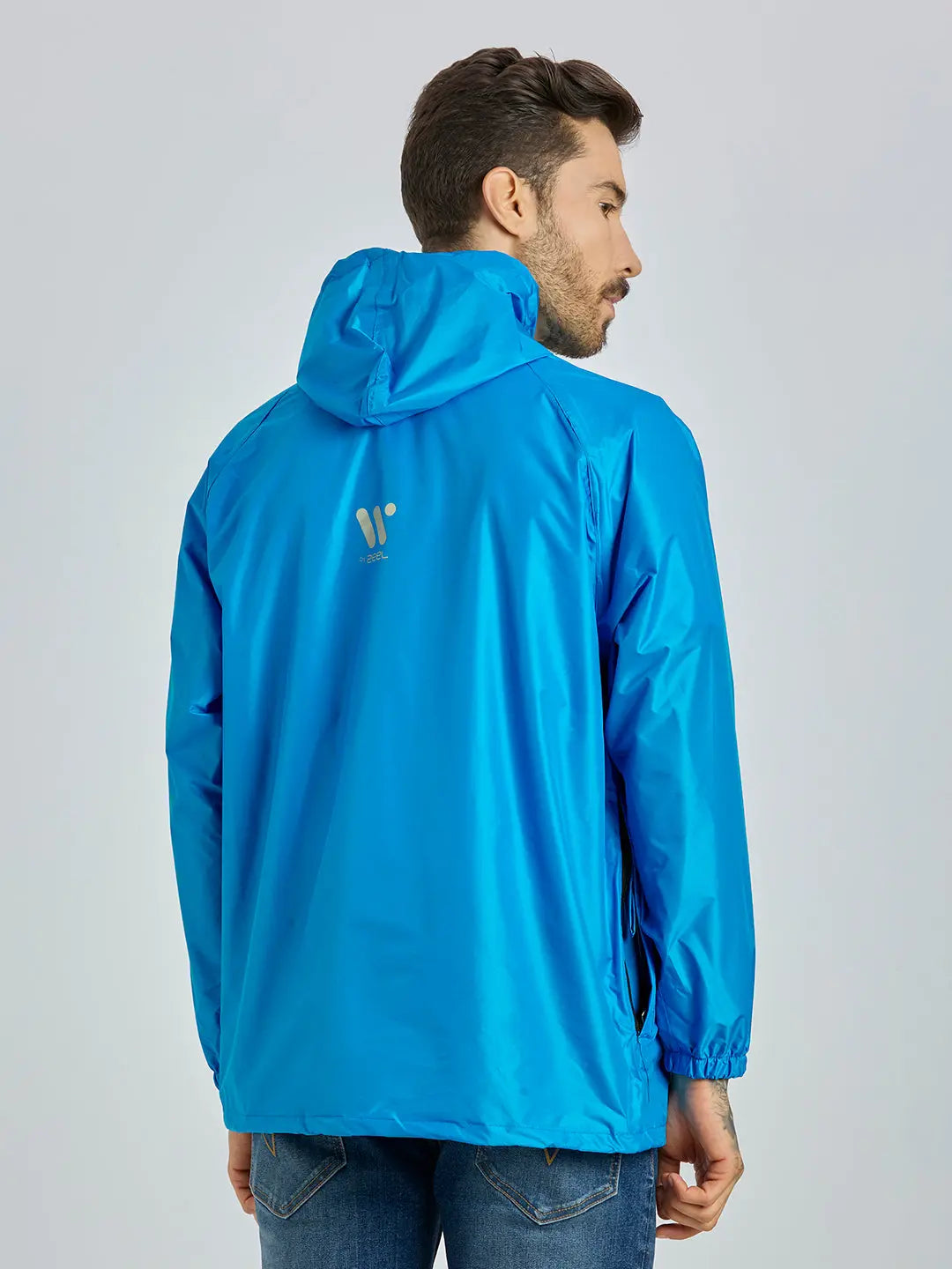 Zeel Men’s Blue Lightweight Rain Jacket – Water Resistant, Travel Friendly - Zeelretail