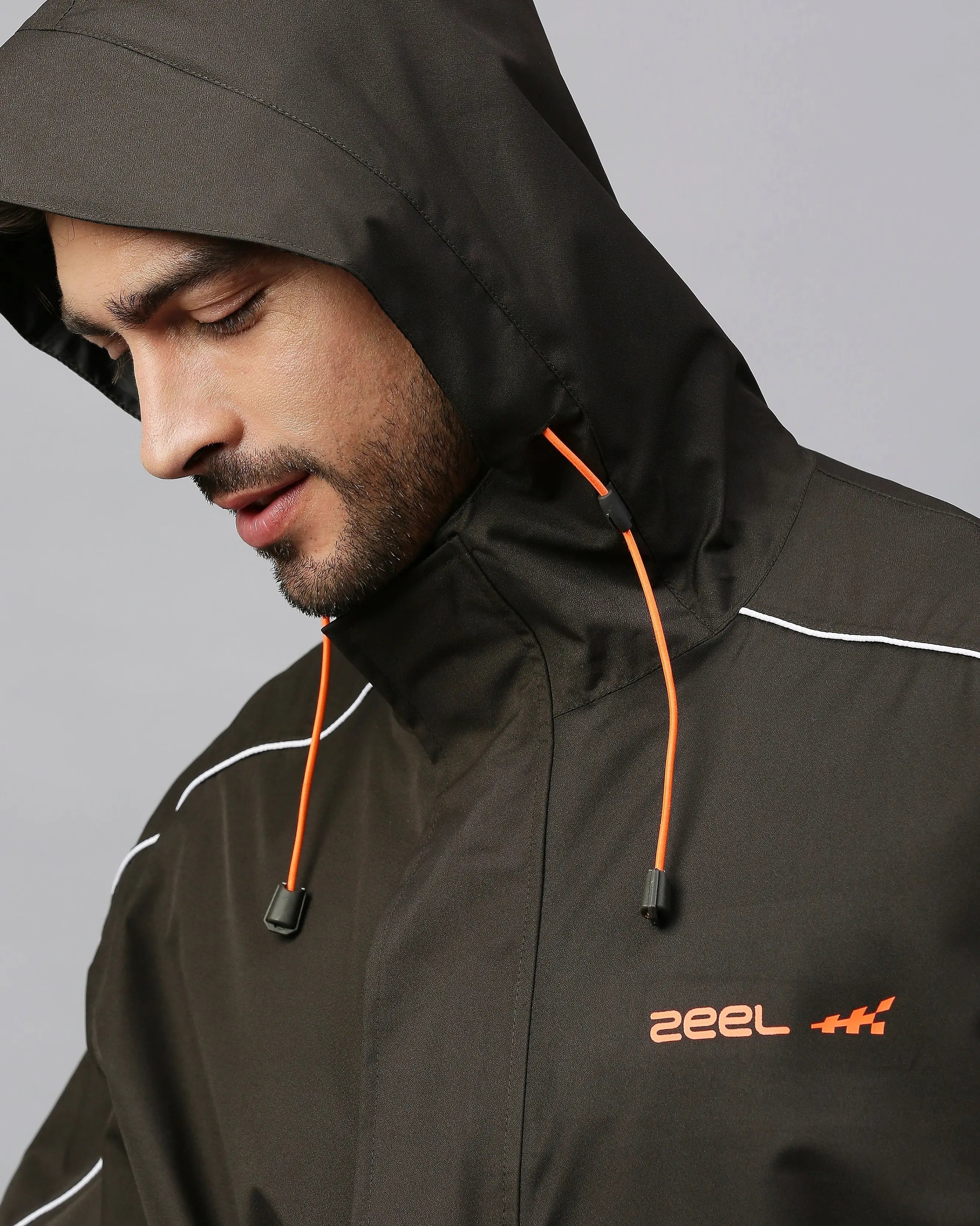 Zeel Mens Reversible Olive Rainsuit