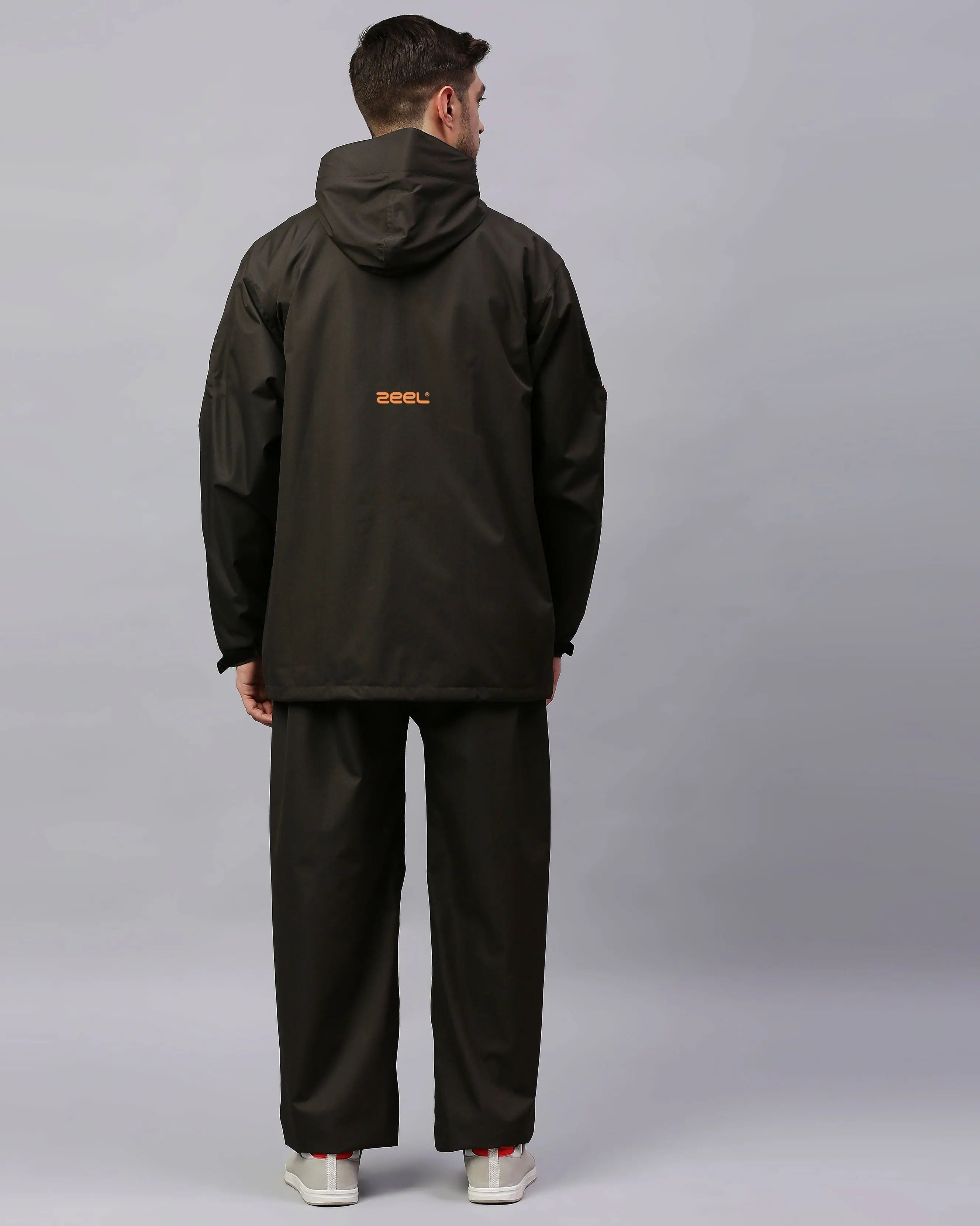 Zeel Mens Reversible Olive Rainsuit