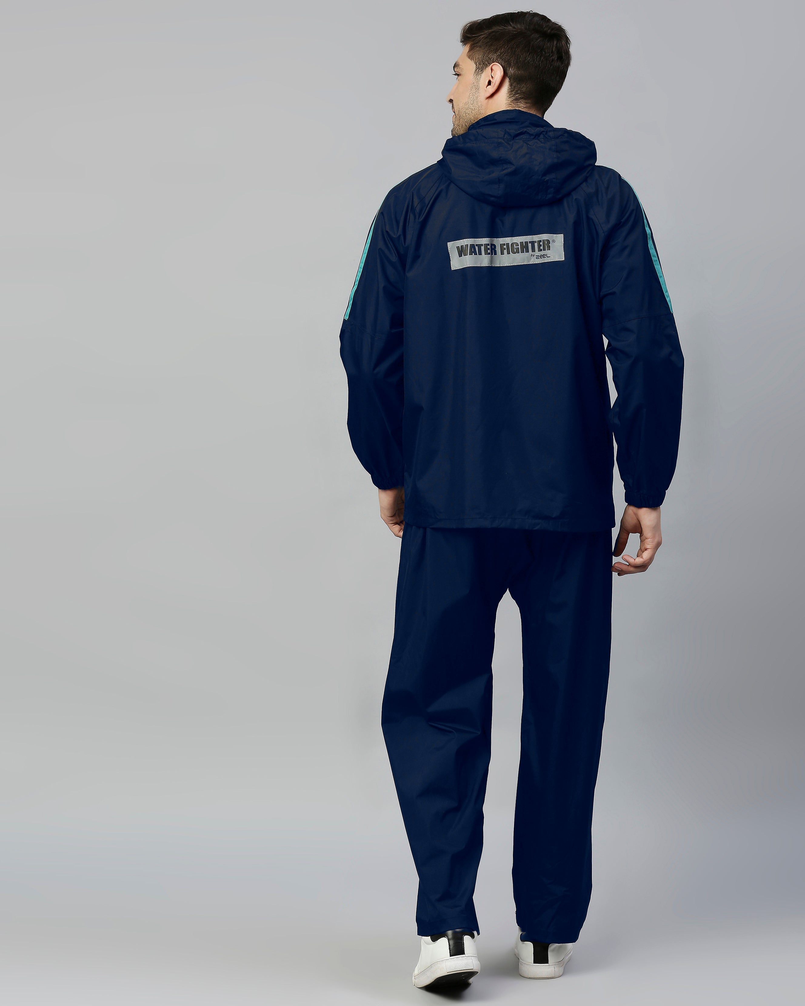 Zeel Midnight Blue & Green Rainwear Set - Zeelretail