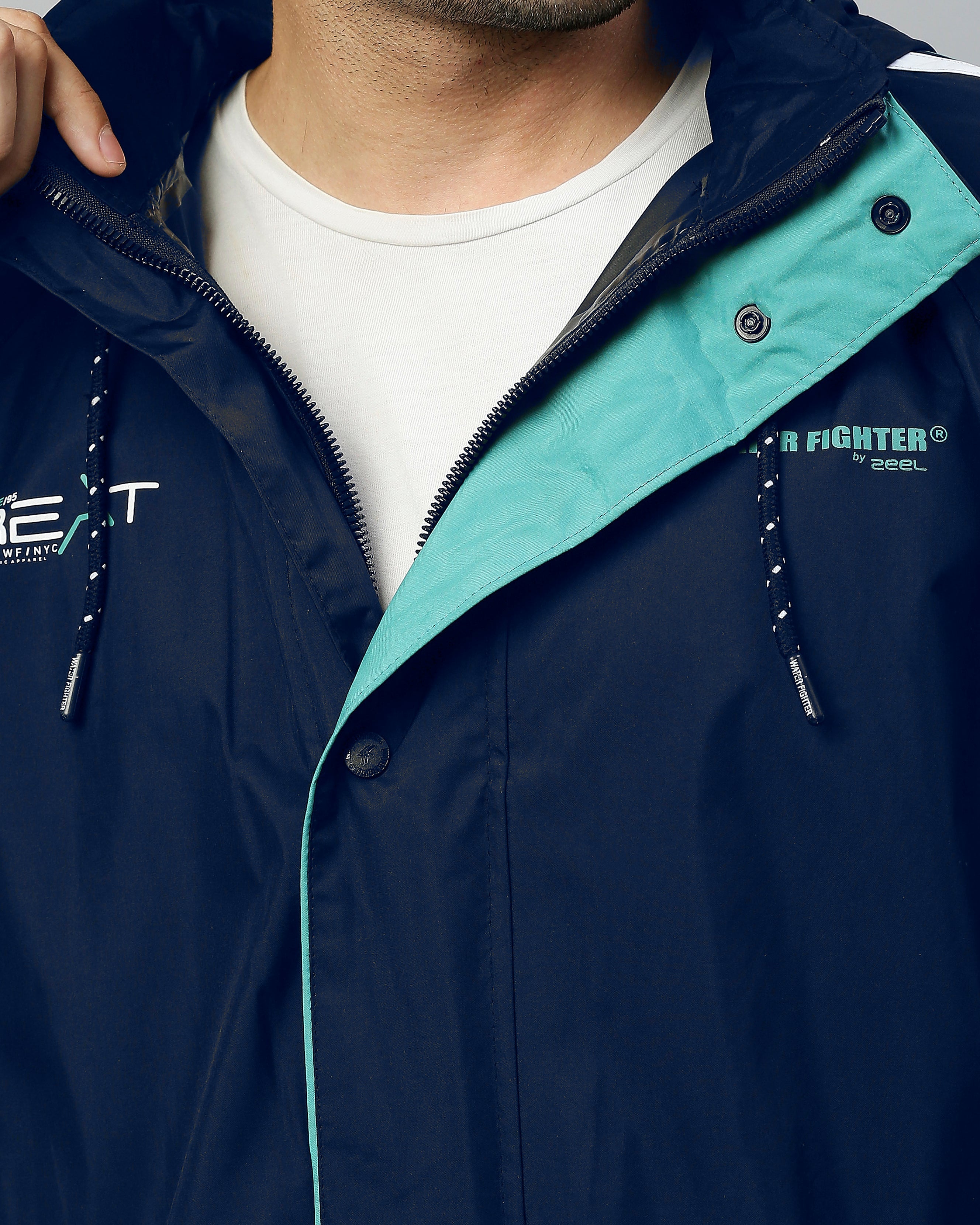 Zeel Midnight Blue & Green Rainwear Set - Zeelretail