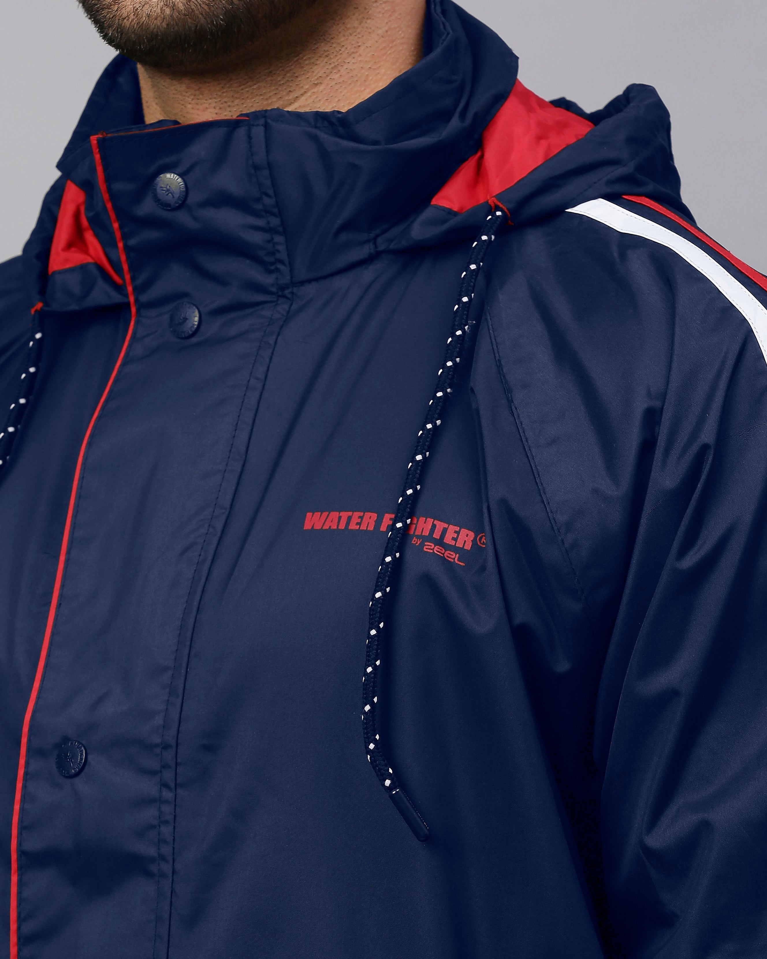 Zeel Midnight Blue & Red Rainwear Set - Zeelretail