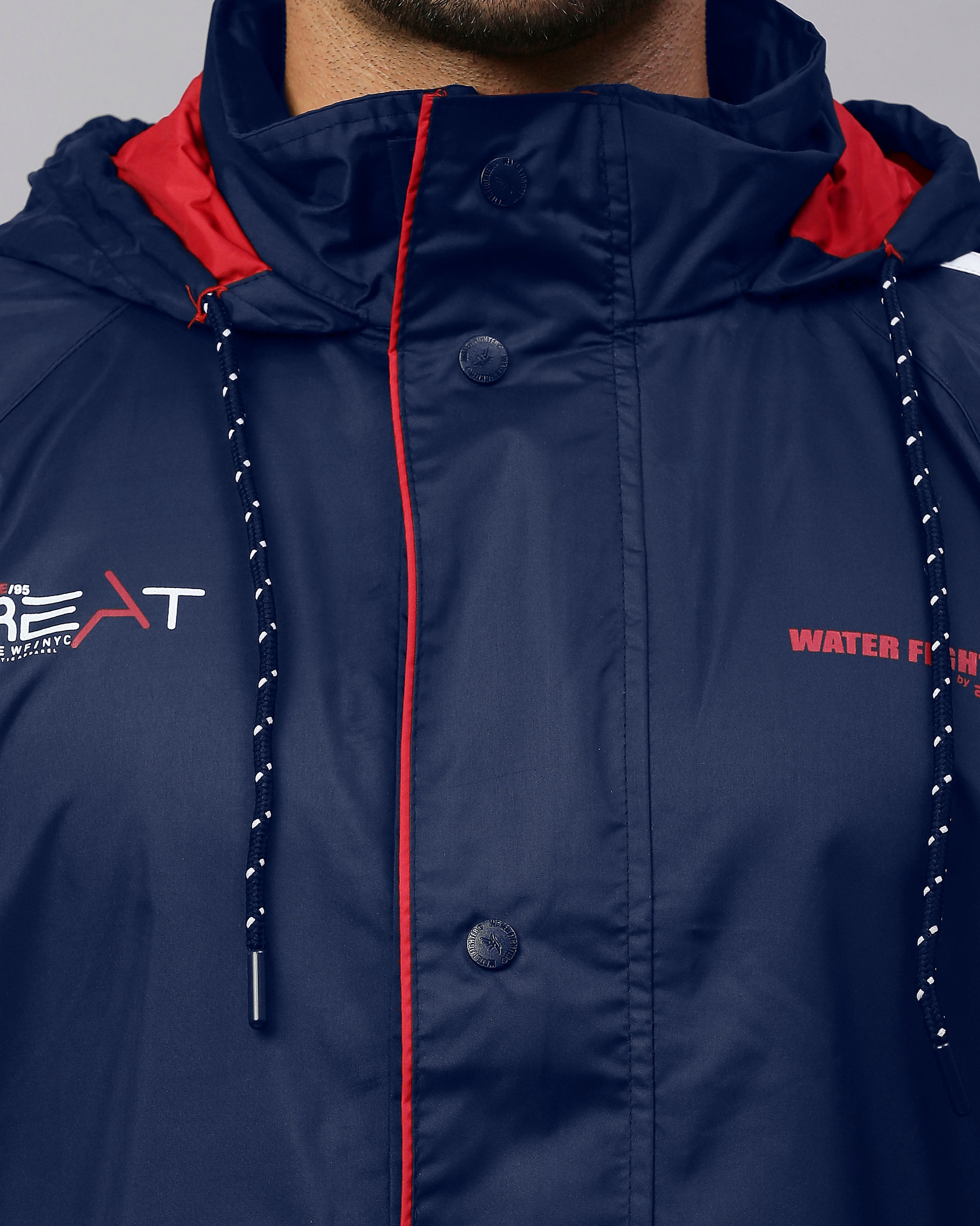Zeel Midnight Blue & Red Rainwear Set - Zeelretail