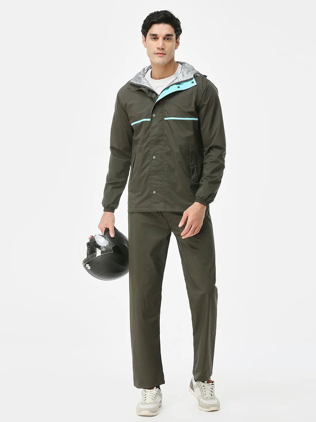 Zeel Sporty Olive & Blue Rainsuit - JS301 - Zeelretail