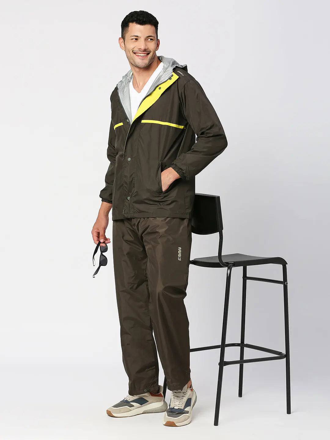 Zeel Sporty Olive & Lime Raincoat - JS301