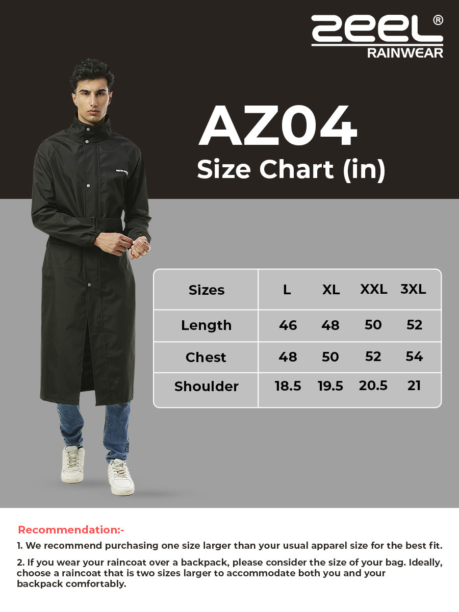 Men's Waterproof Work Black Longcoat for Men - AZ04
