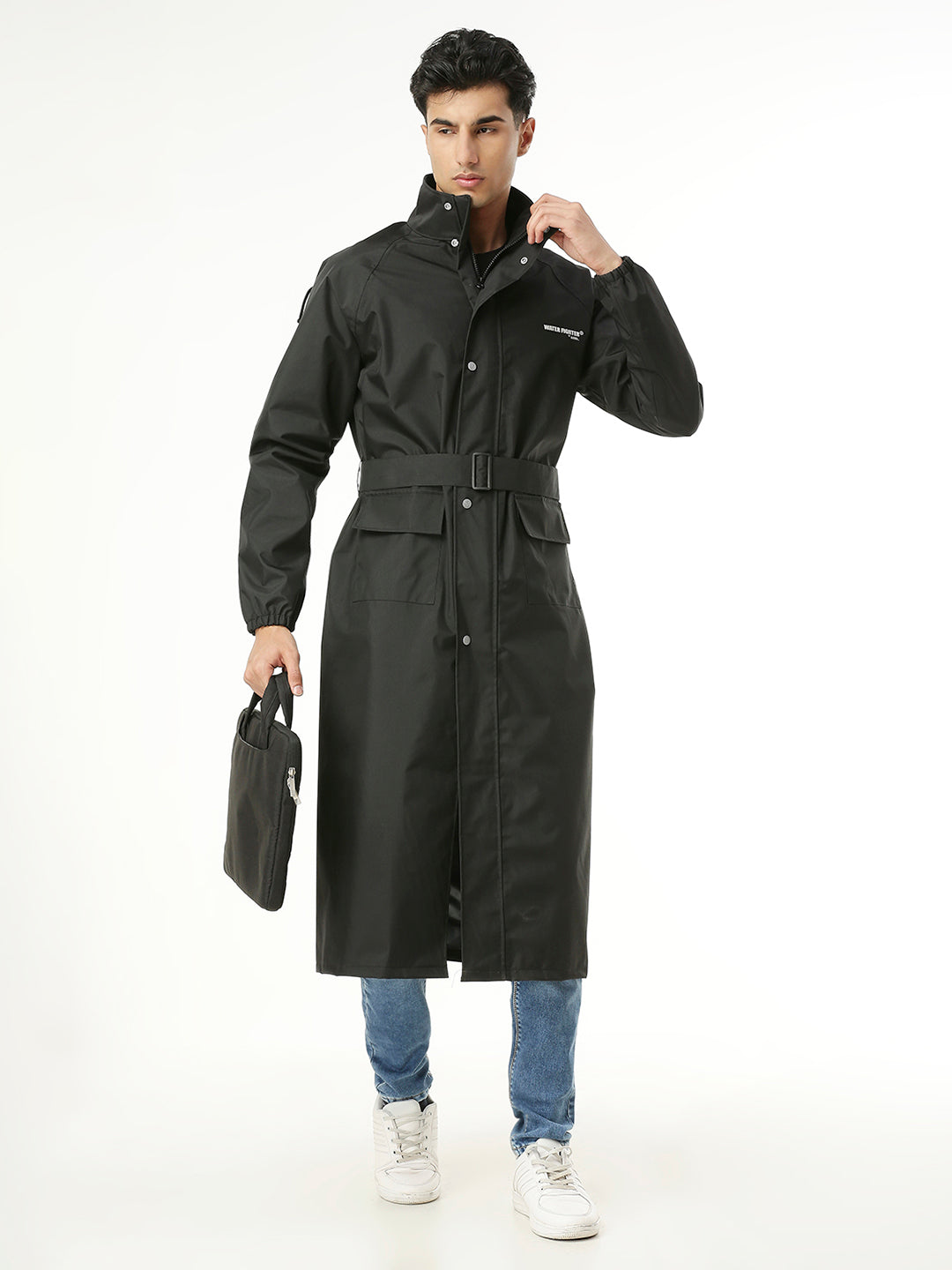 Men's Waterproof Work Black Longcoat for Men - AZ04 - Zeelretail