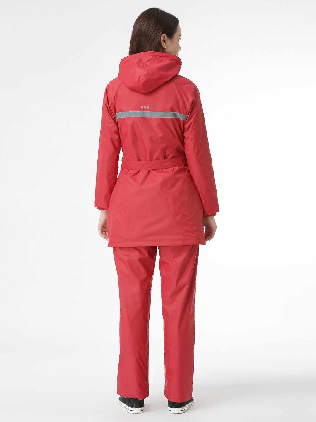 Stylish Ladies Red Raincoat for Scooty - AZ12 - Zeelretail