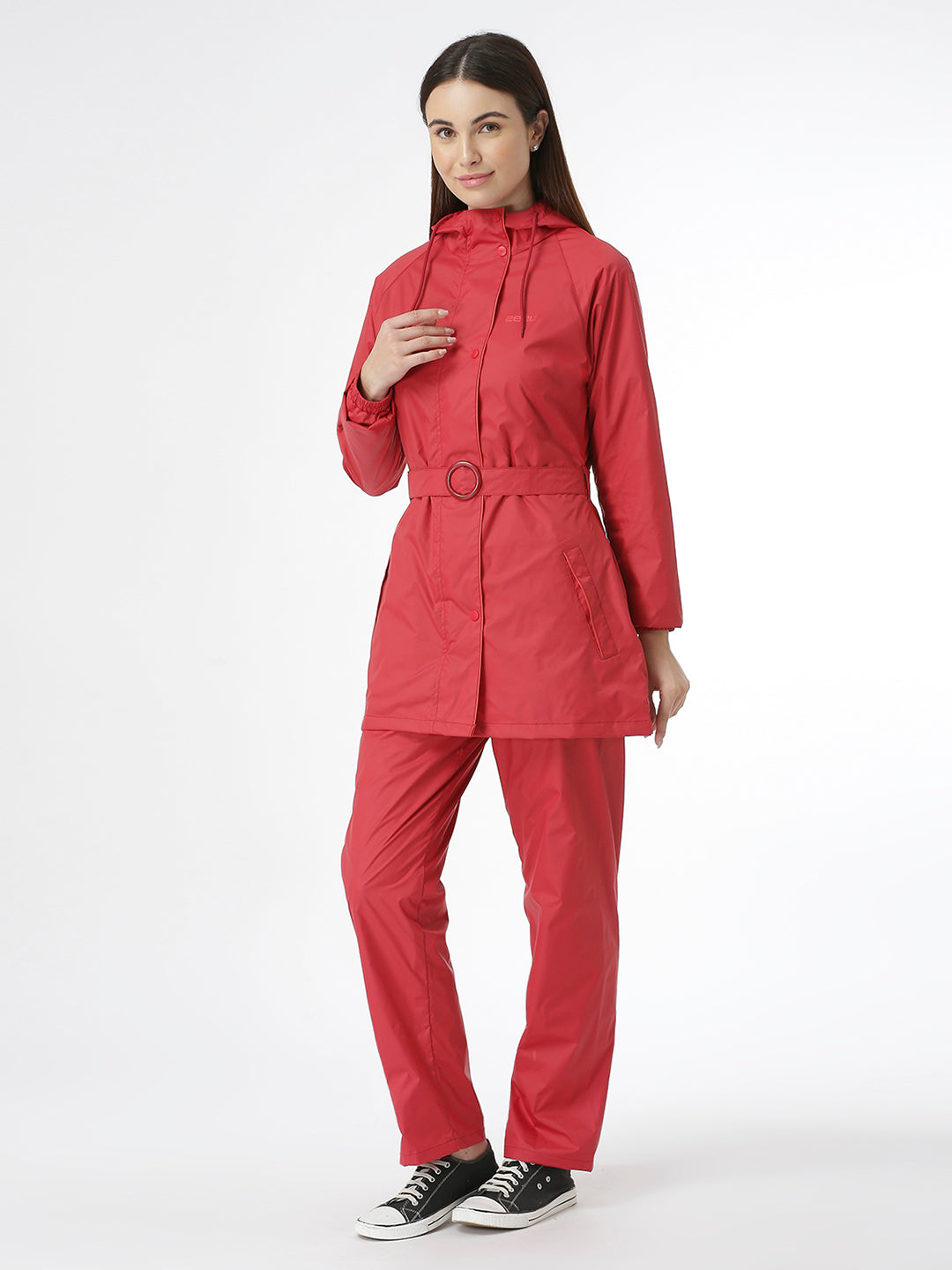 Stylish Ladies Red Raincoat for Scooty - AZ12 - Zeelretail