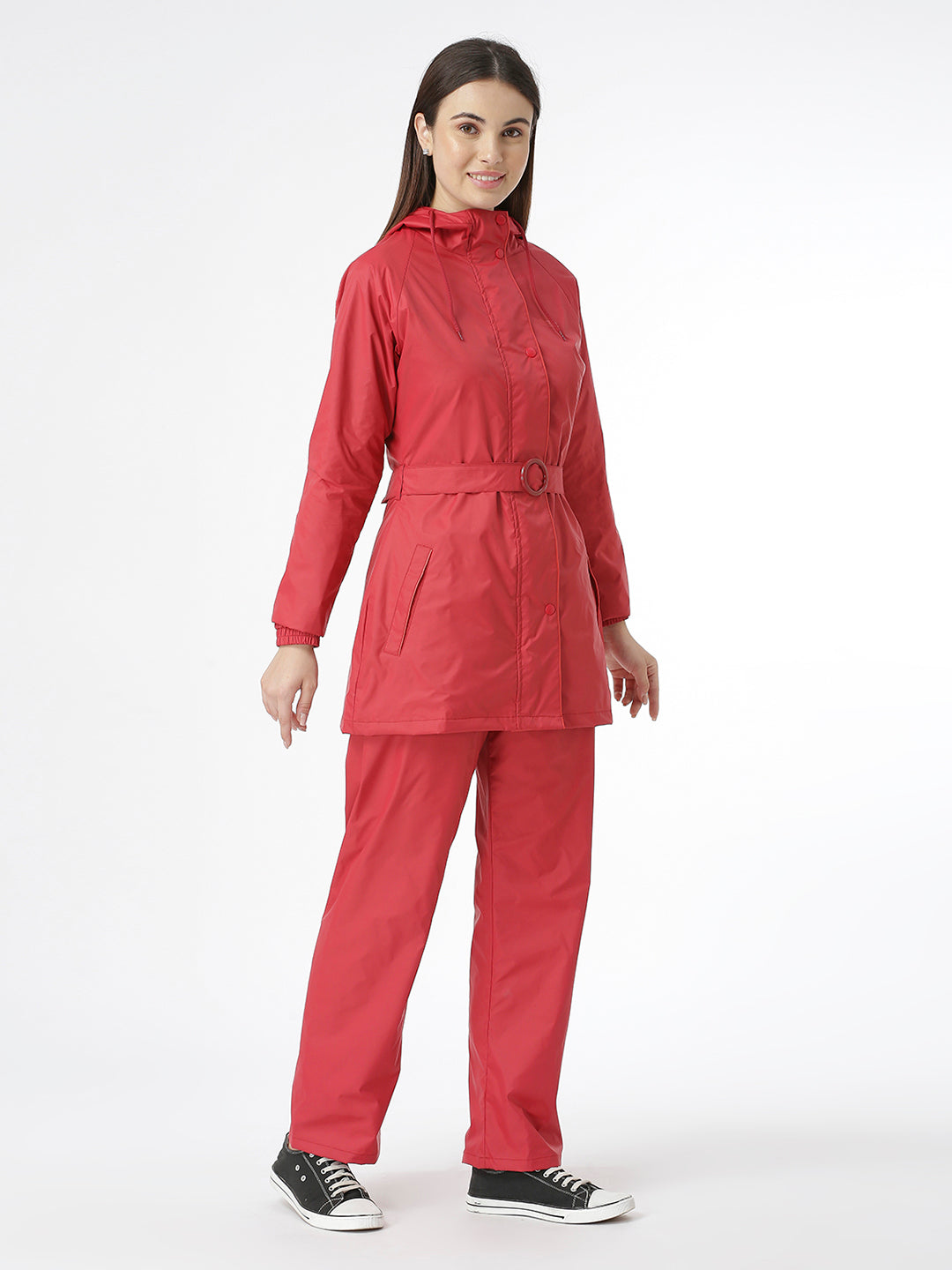 Stylish Ladies Red Raincoat for Scooty - AZ12 - Zeelretail
