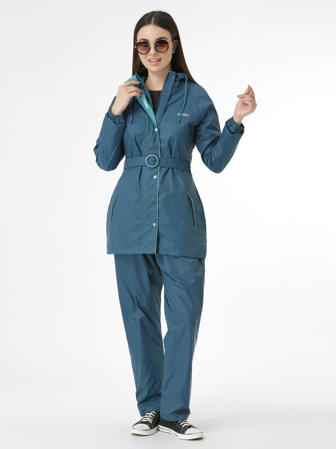 Stylish Ladies DarlTeal Raincoat for Scooty - AZ12 - Zeelretail