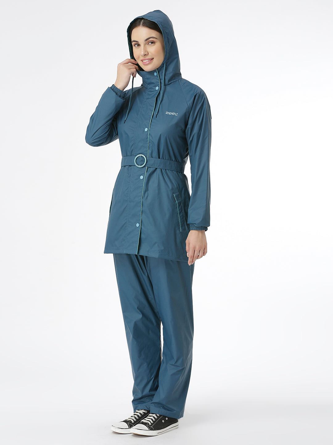 Stylish Ladies DarlTeal Raincoat for Scooty - AZ12 - Zeelretail