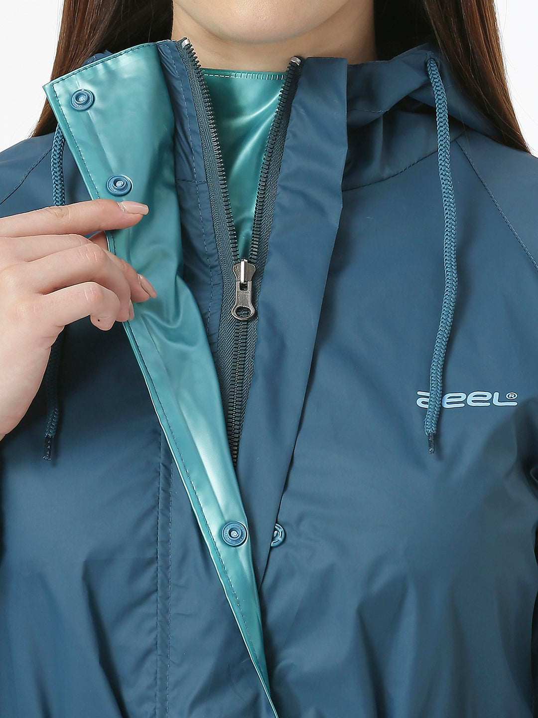 Stylish Ladies DarlTeal Raincoat for Scooty - AZ12 - Zeelretail