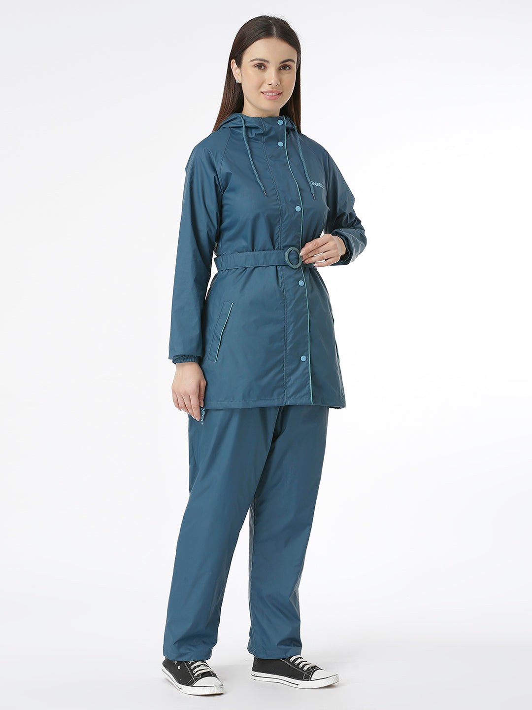 Stylish Ladies DarlTeal Raincoat for Scooty - AZ12 - Zeelretail