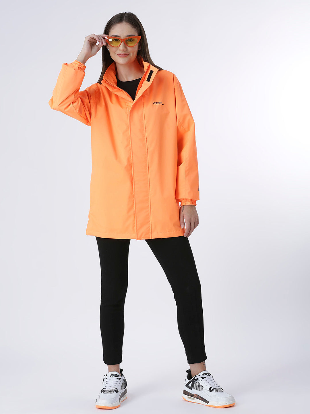 Zeel Unisex Neon Orange Rain Jacket - Zeelretail