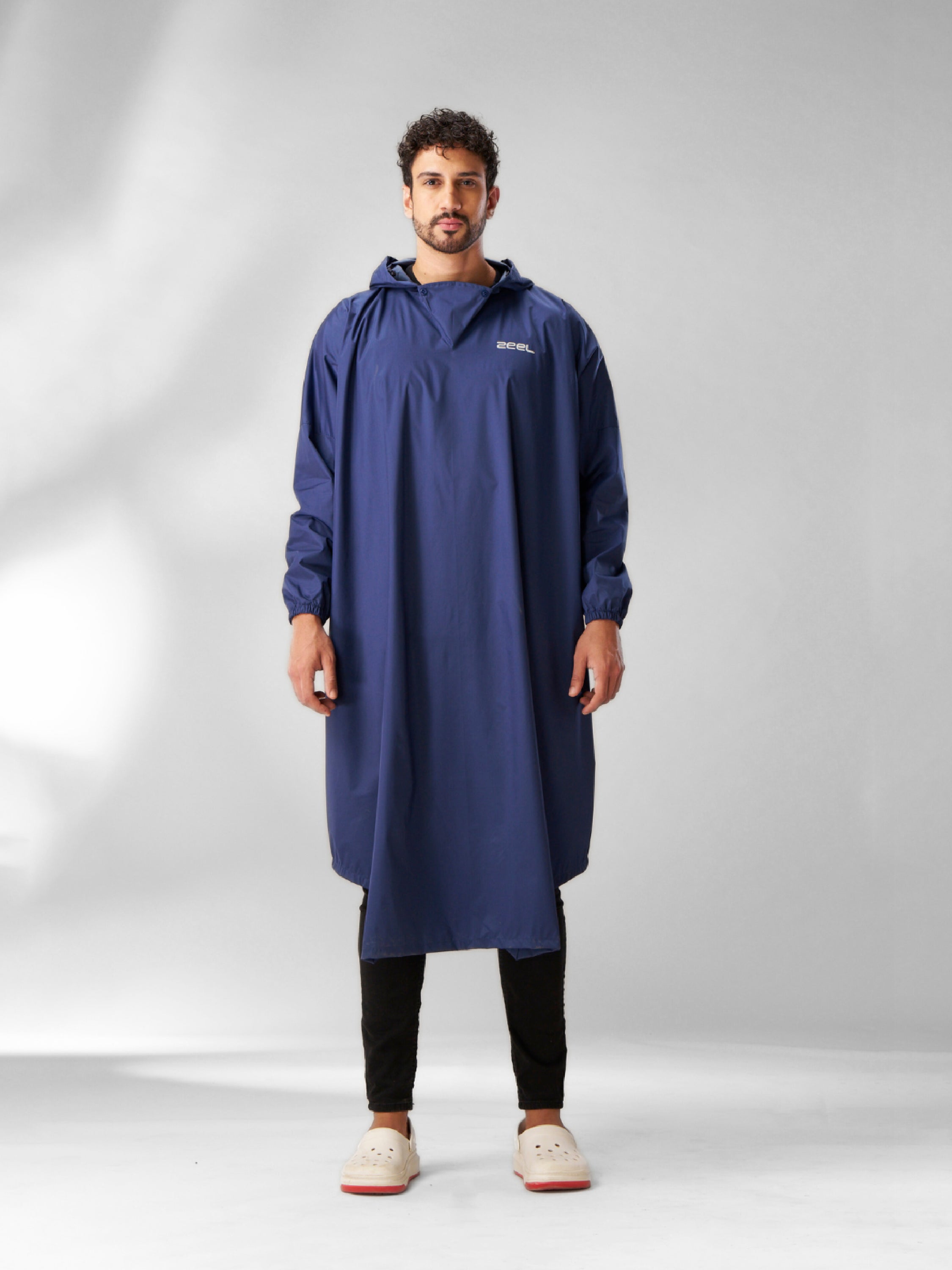 AdventurePro Reusable Blue Fabric Rain Poncho AZ31 - Zeelretail