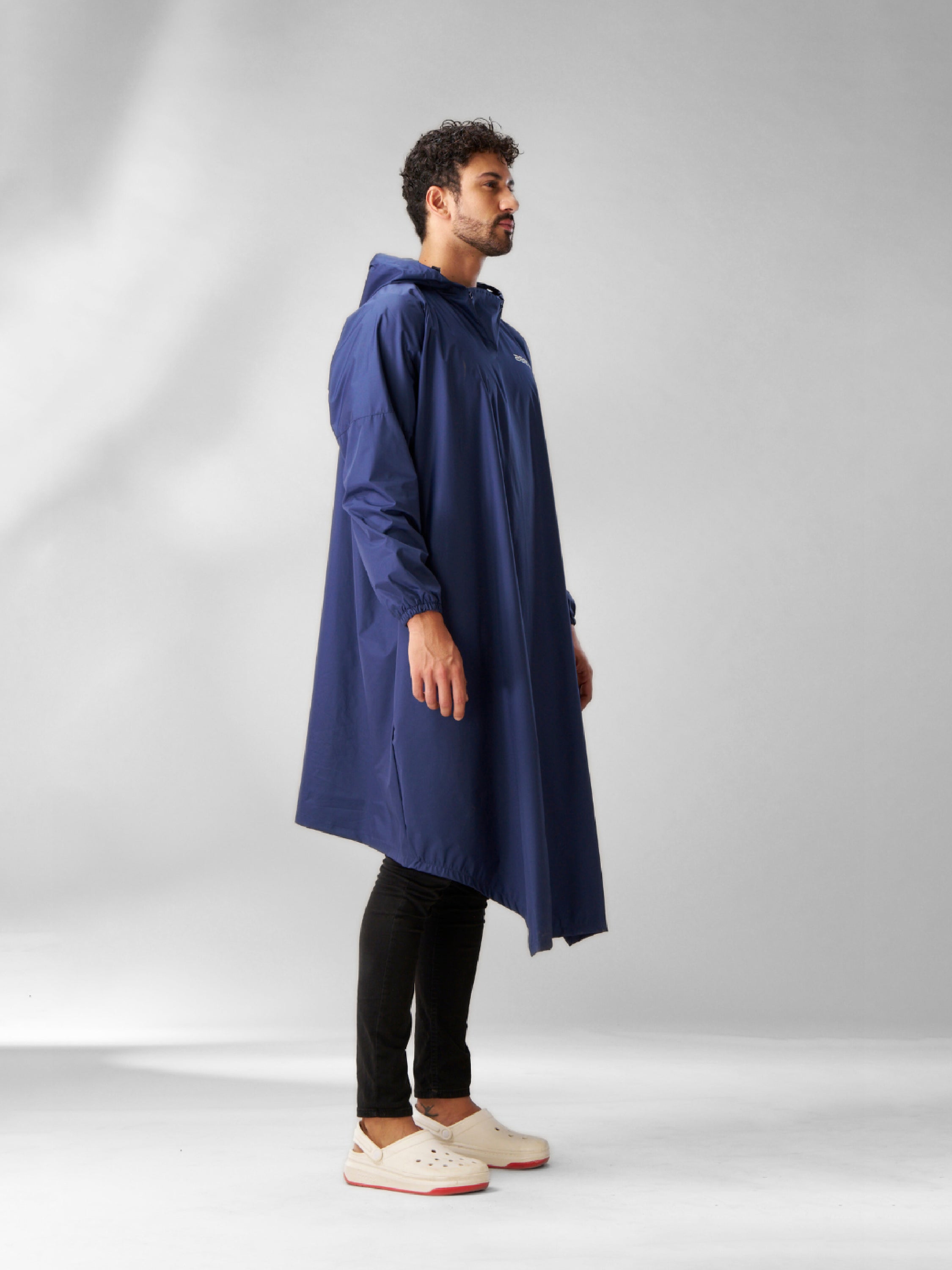 AdventurePro Reusable Blue Fabric Rain Poncho AZ31 - Zeelretail