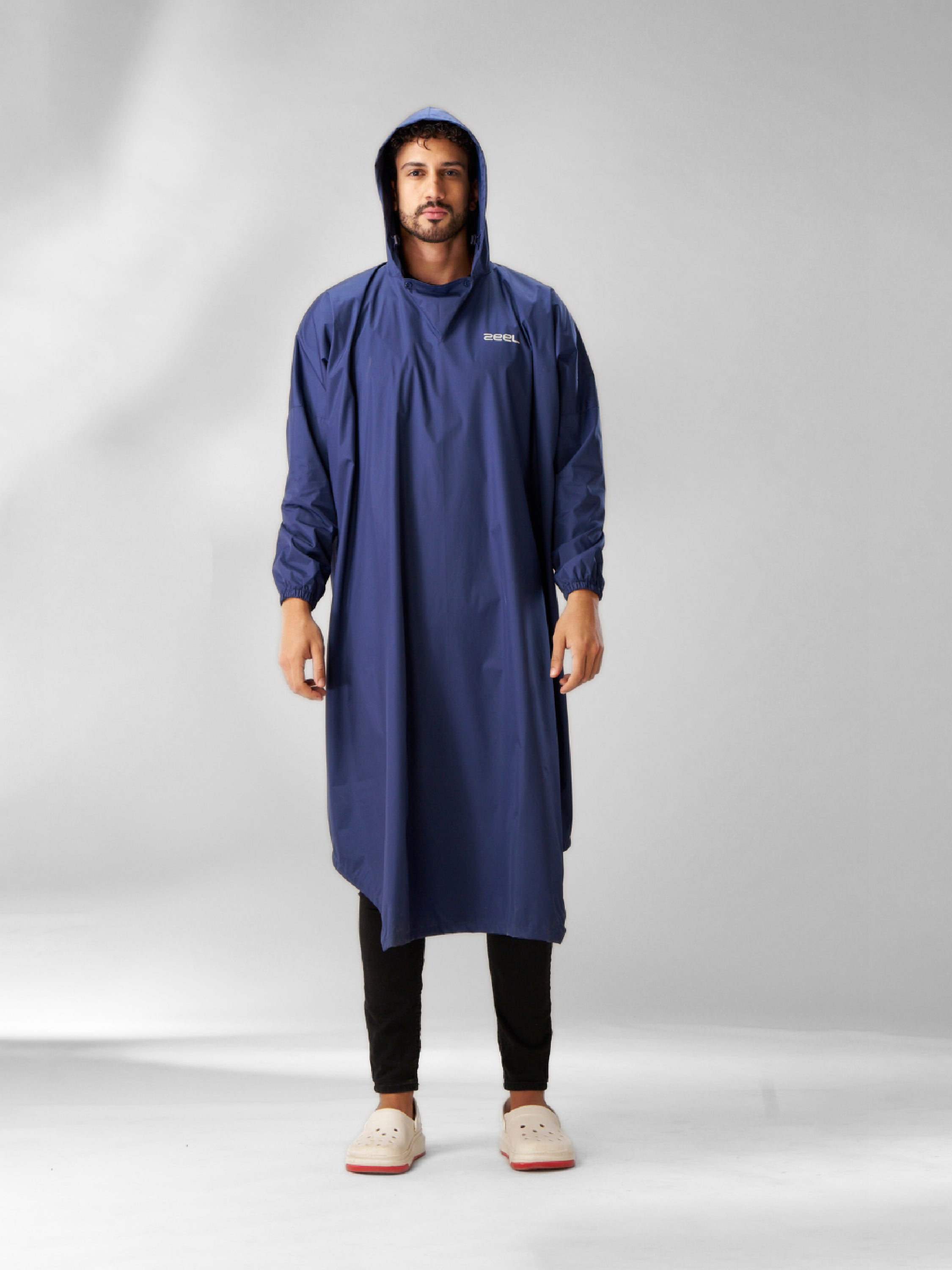AdventurePro Reusable Blue Fabric Rain Poncho AZ31 - Zeelretail