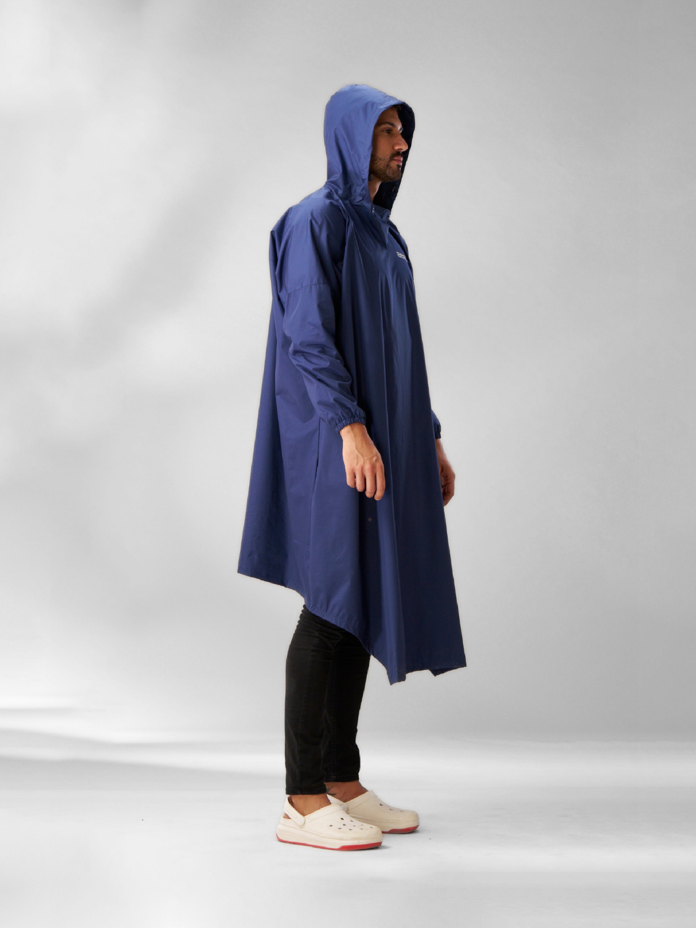 AdventurePro Reusable Blue Fabric Rain Poncho AZ31 - Zeelretail