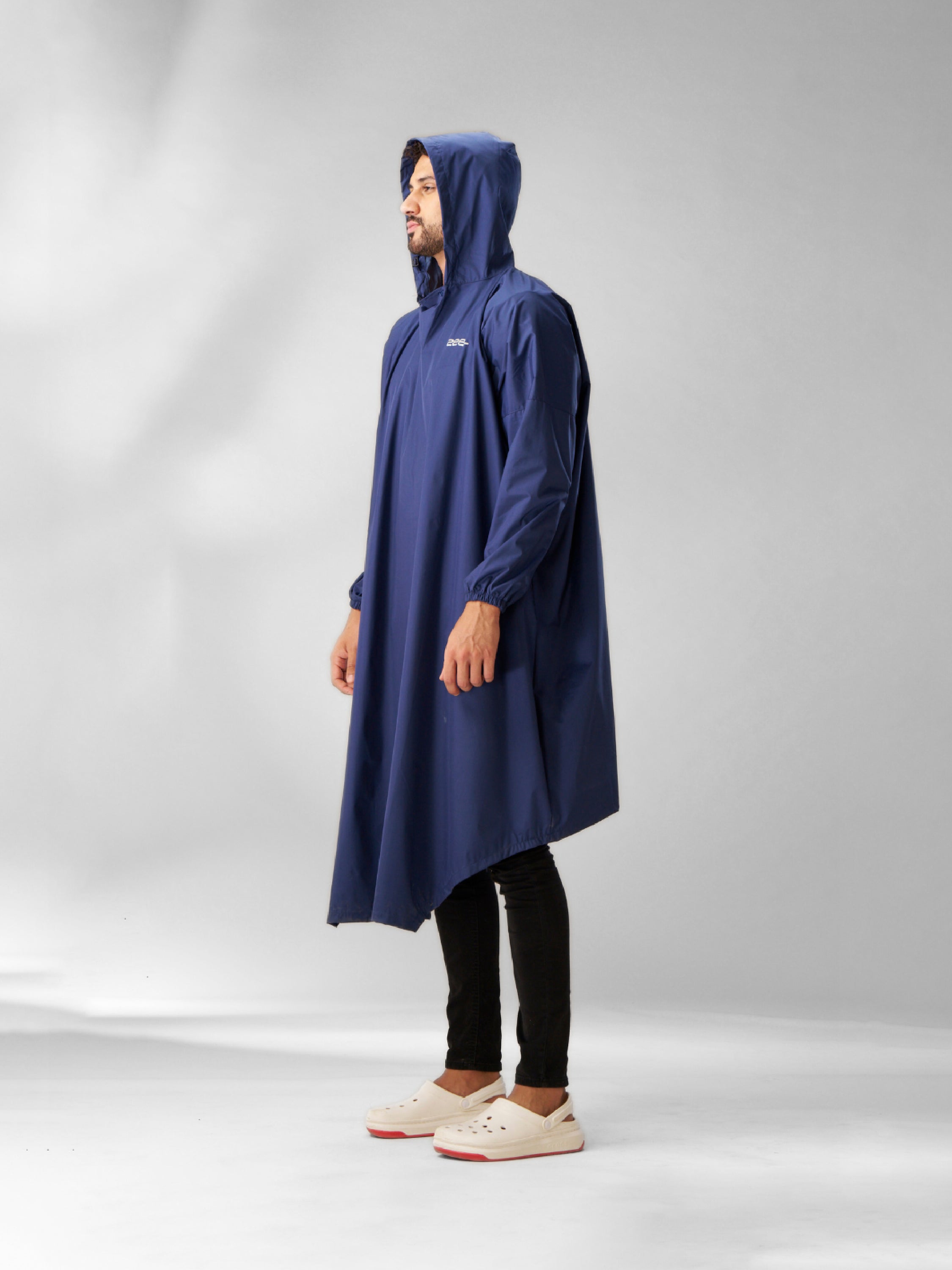 AdventurePro Reusable Blue Fabric Rain Poncho AZ31 - Zeelretail