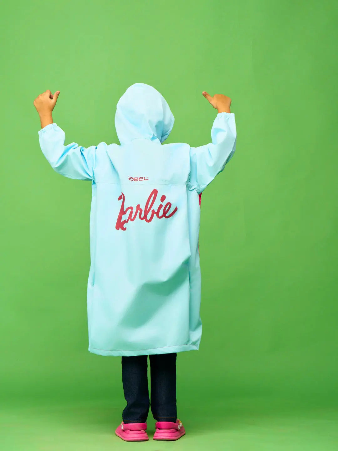 Barbie Fashionista Girls Pink Raincoat - Zeelretail