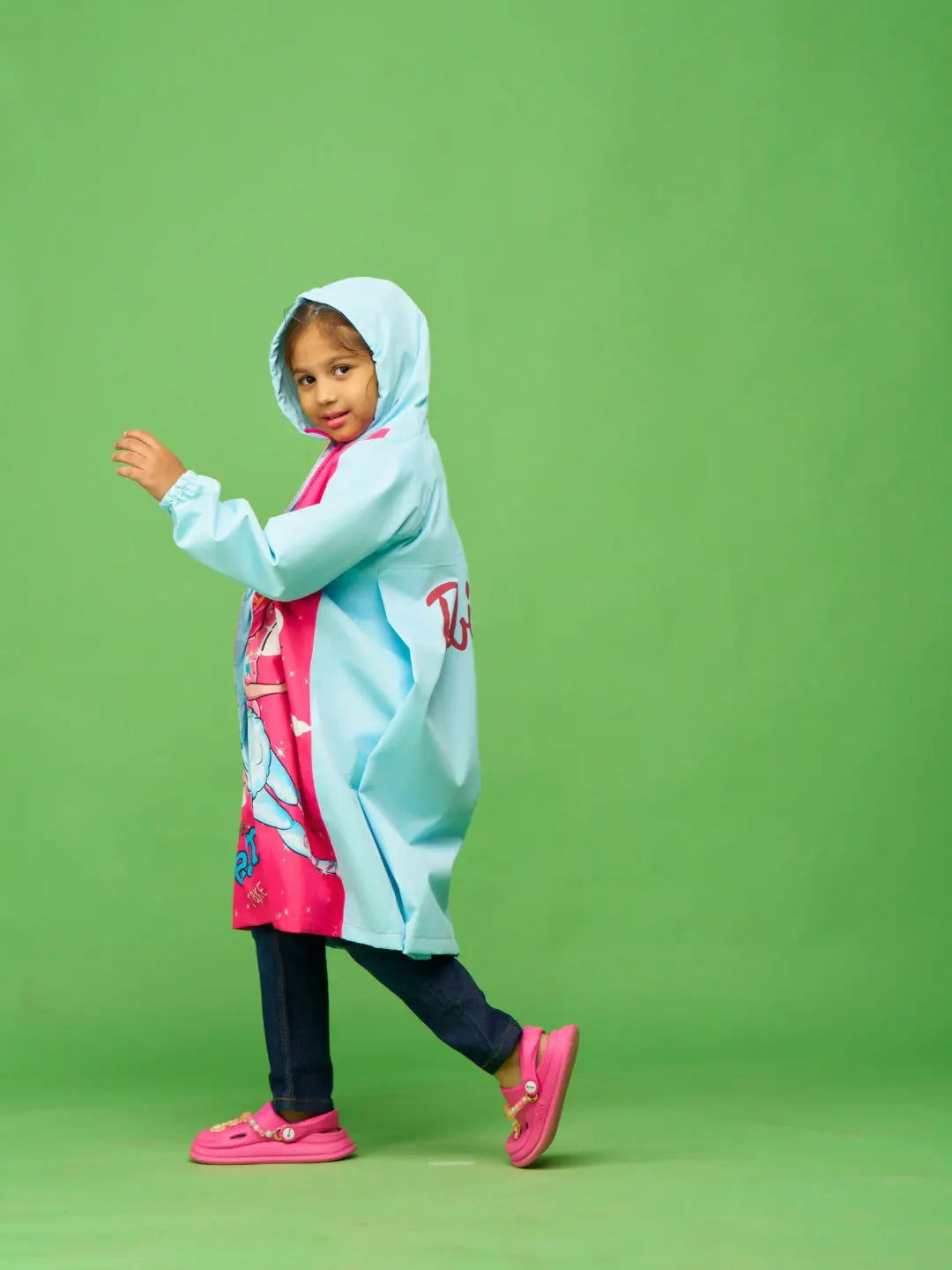 Barbie Fashionista Girls Pink Raincoat - Zeelretail