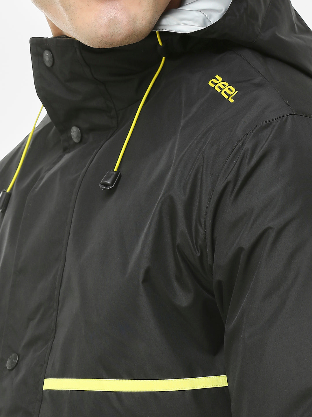 Zeel Sporty Black & Lime Rainsuit - JS301