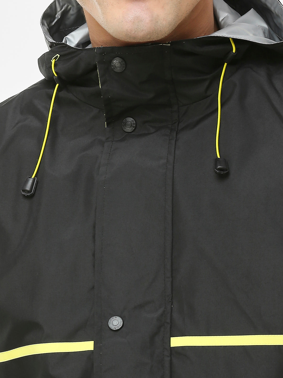 Zeel Sporty Black & Lime Rainsuit - JS301