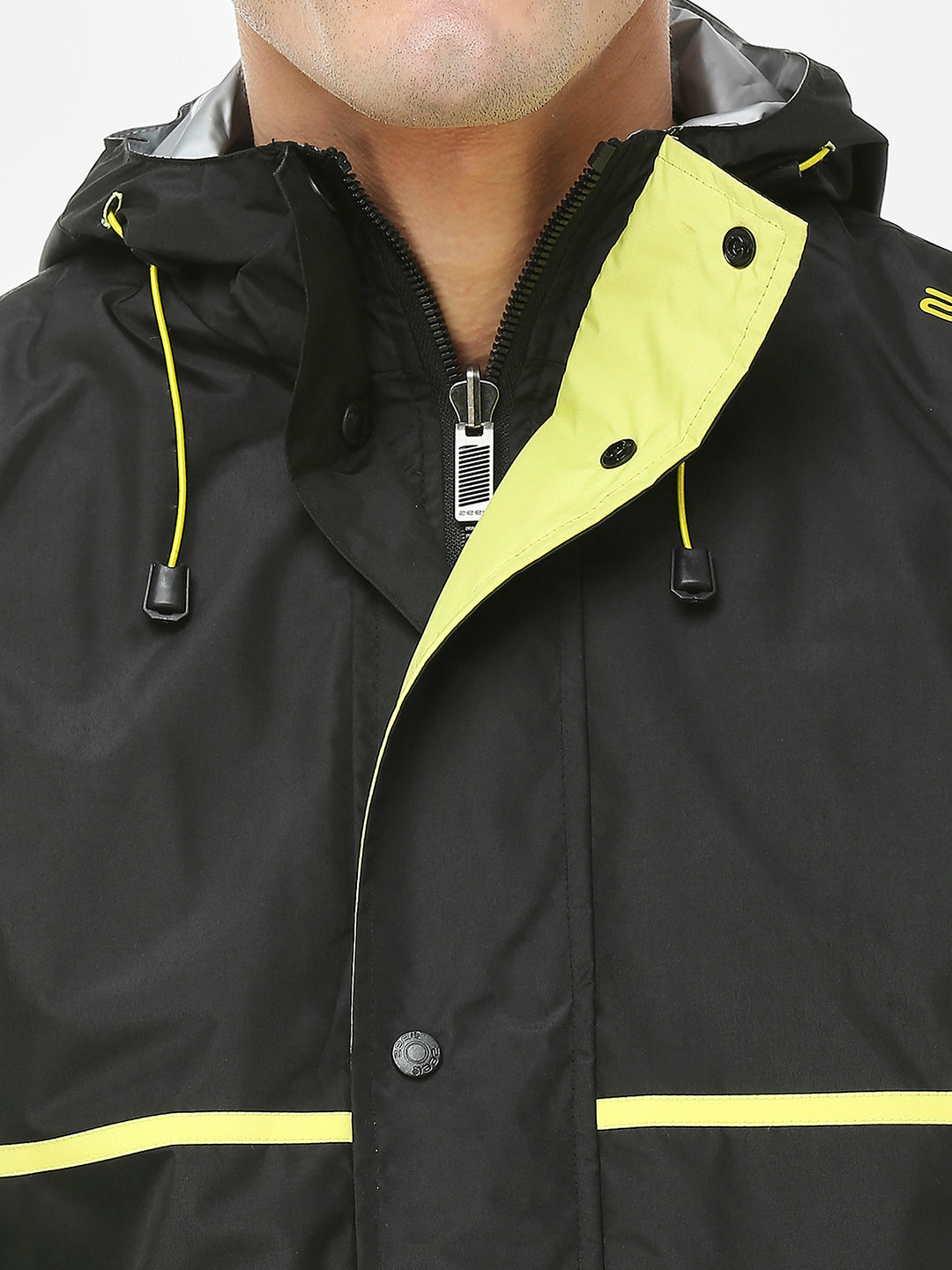 Zeel Sporty Black & Lime Rainsuit - JS301