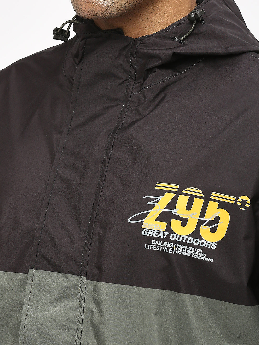 Outdoor Essential Waterproof Black Olive Rain Jacket - MJ107 - Zeelretail