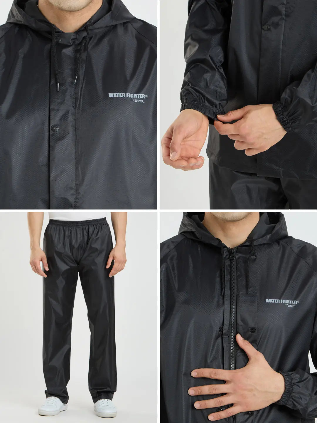 Men Solid Waterproof Rainsuit - Zeelretail
