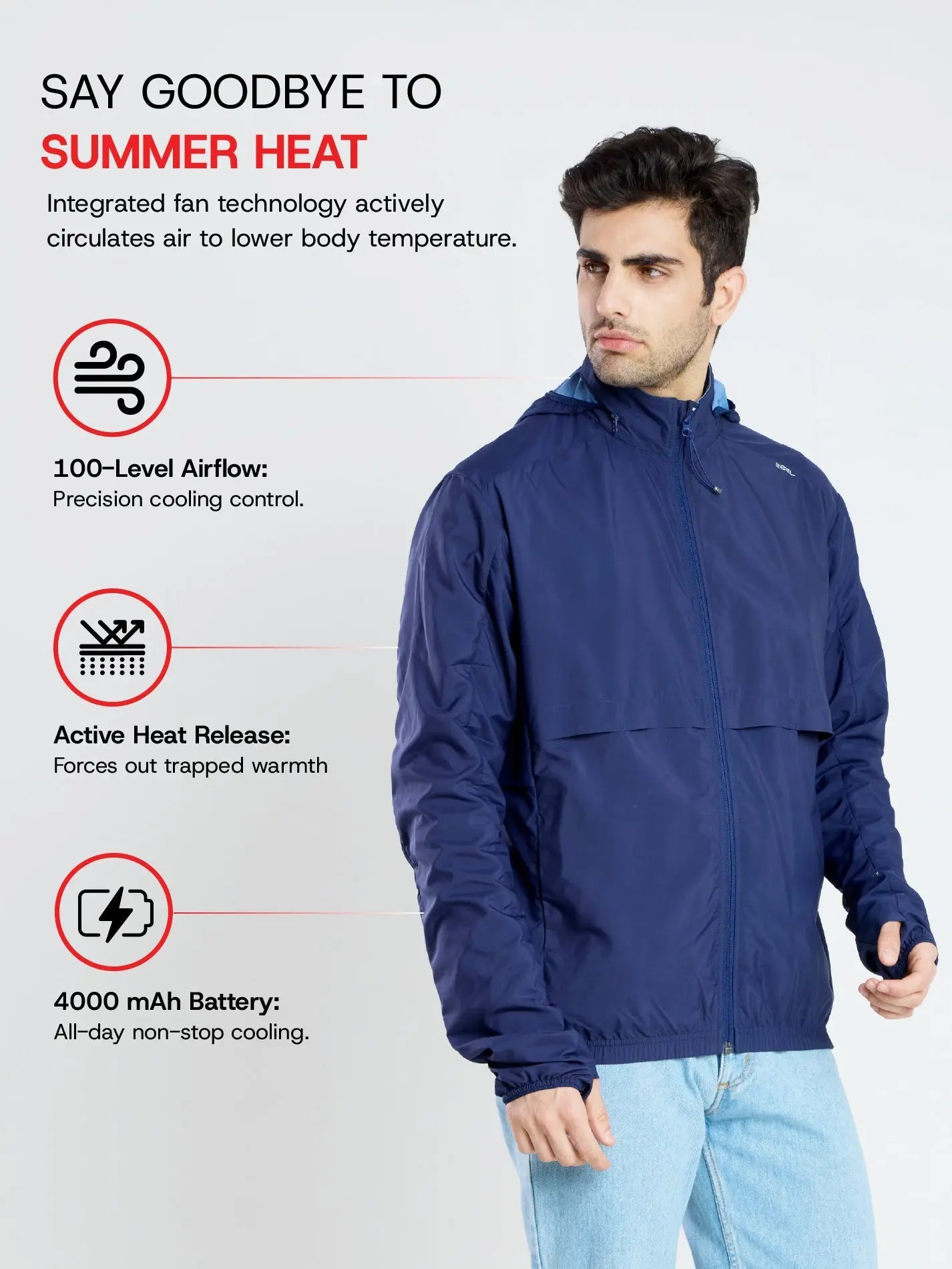 Men's Dark Blue Sun Jacket | AirDrive™ - Zeelretail