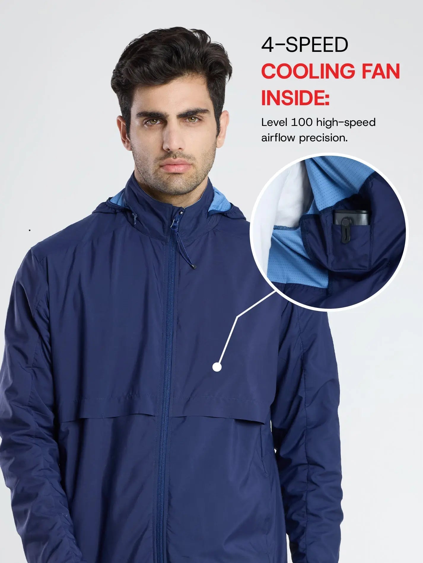 Men's Dark Blue Sun Jacket | AirDrive™ - Zeelretail