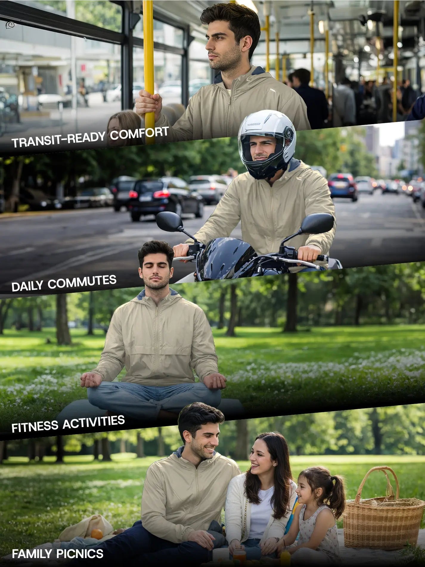 Men's Khaki Sun Jacket | AirDrive™ - Zeelretail