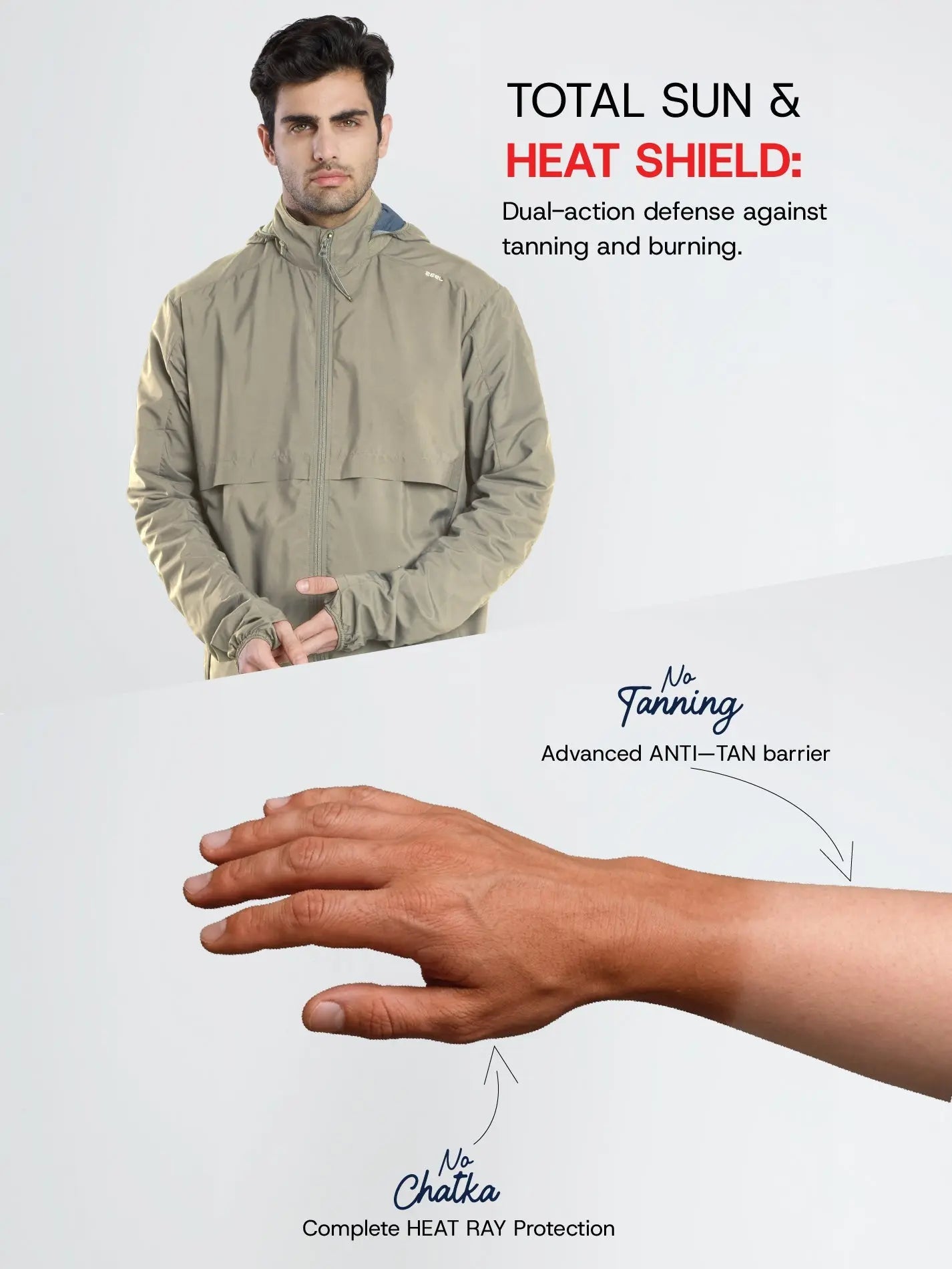 Men's Khaki Sun Jacket | AirDrive™ - Zeelretail