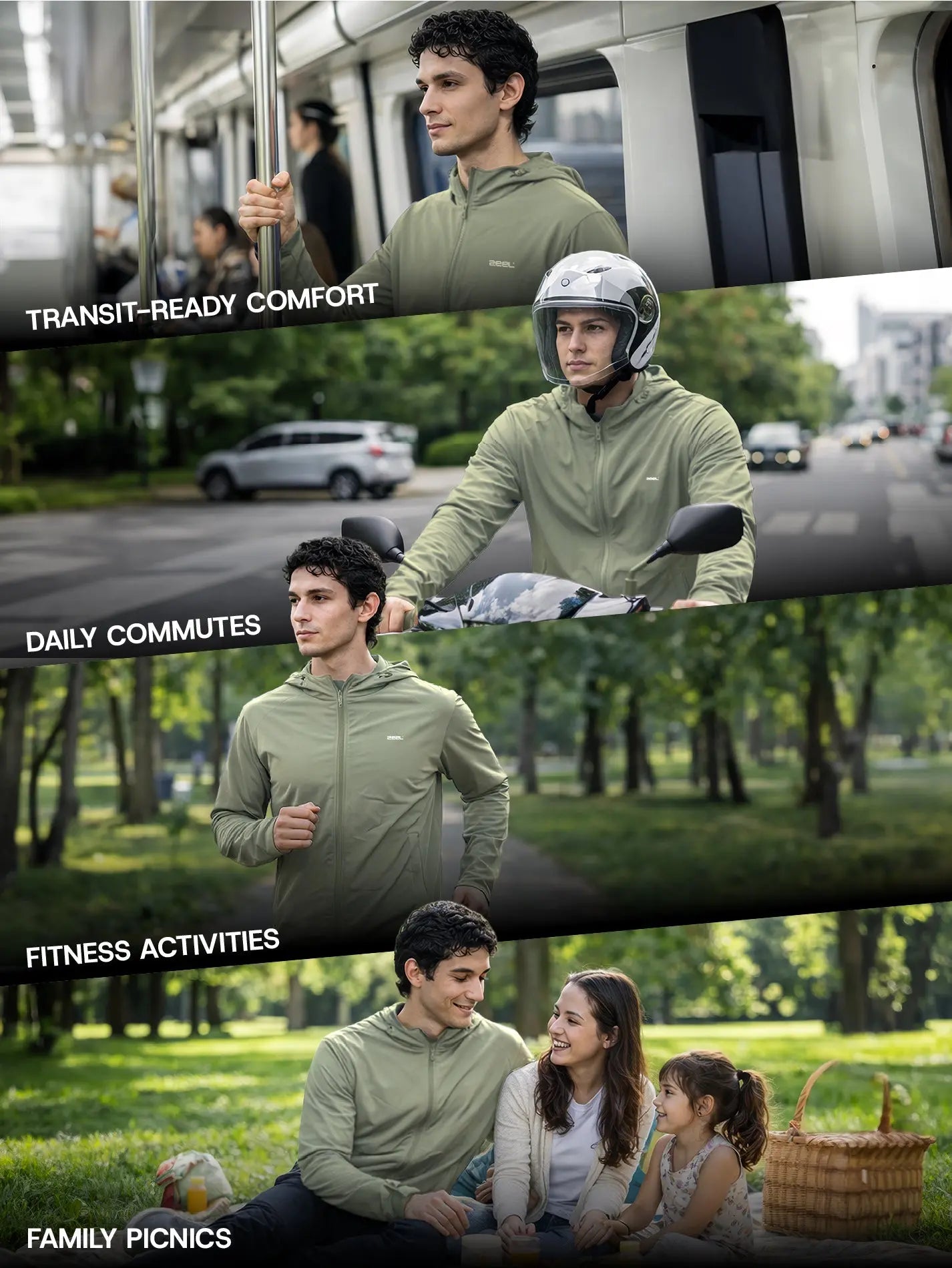 Men's Olive Green Sun Jacket | AirWeave™ - Zeelretail