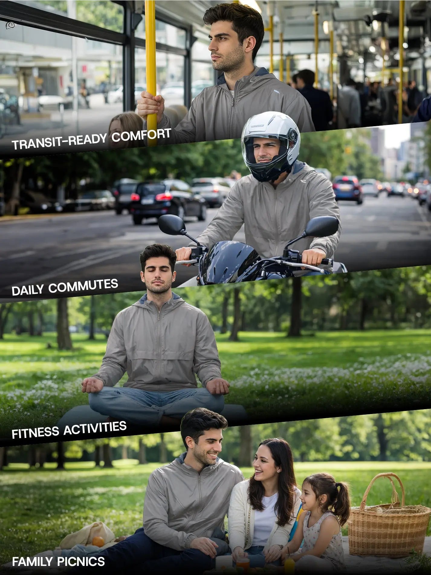 Men's Silver Grey Sun Jacket | AirDrive™ - Zeelretail