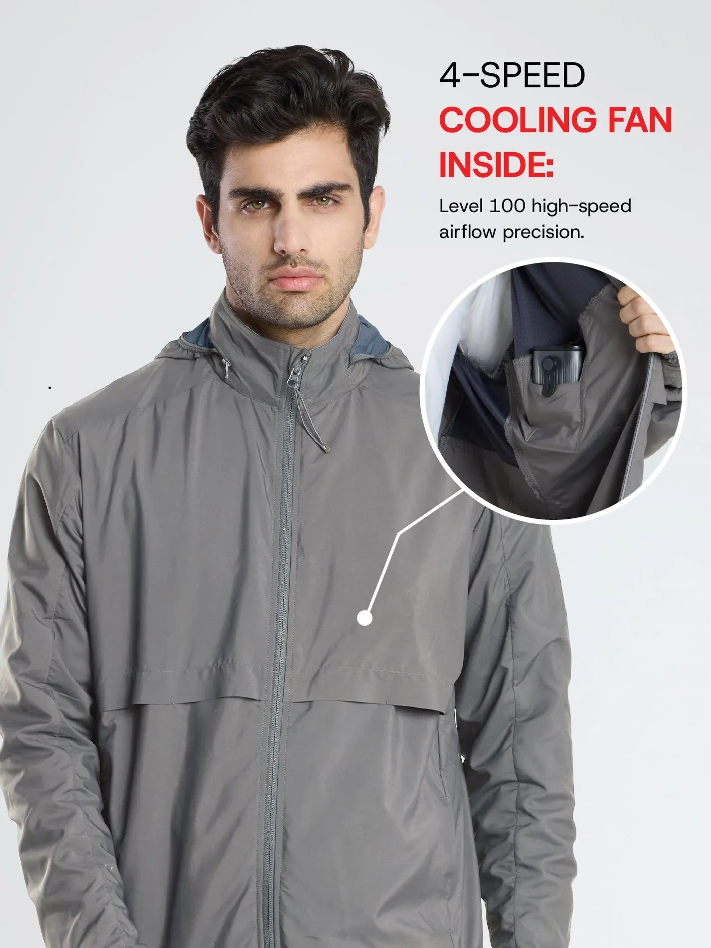 Men's Silver Grey Sun Jacket | AirDrive™ - Zeelretail