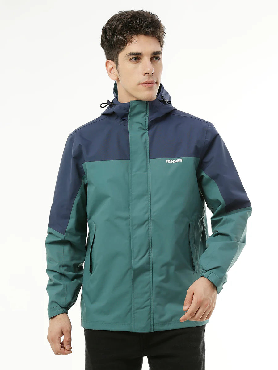 MonsoonShield Navy Peacock Rain Jacket For Men - ZRS012