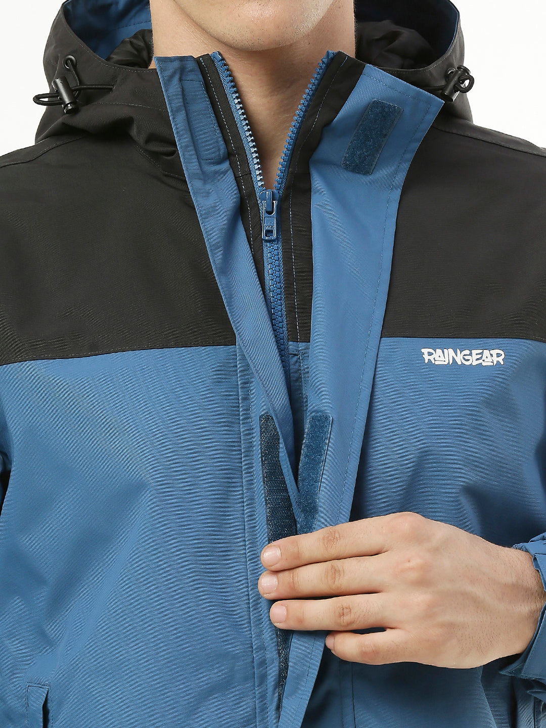 MonsoonShield Black Blue Rain Jacket For Men - ZRS012 - Zeelretail