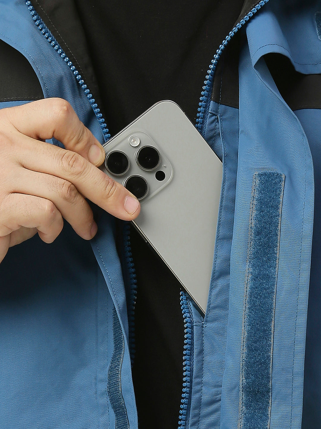 MonsoonShield Black Blue Rain Jacket For Men - ZRS012 - Zeelretail