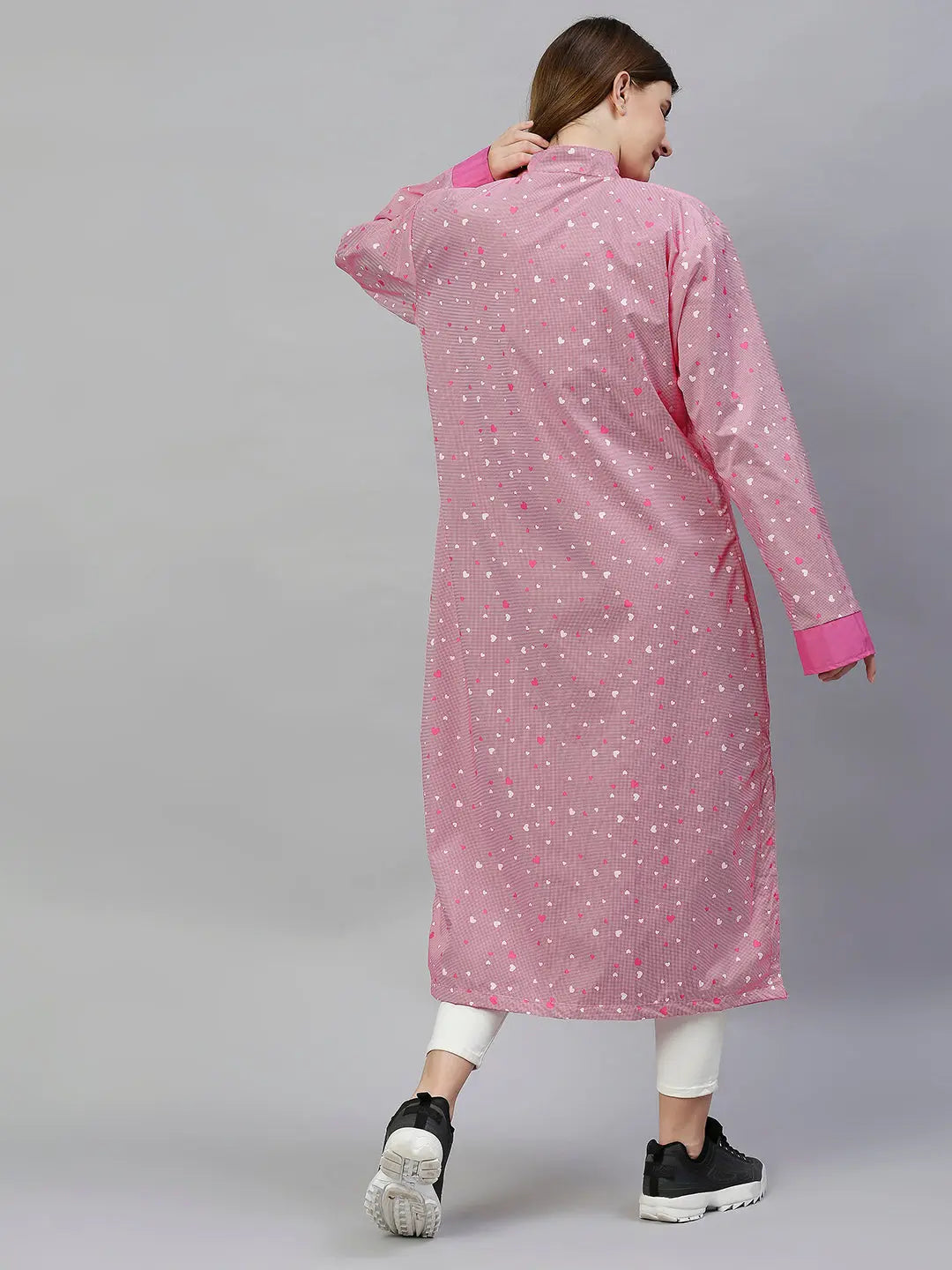 Pink Solid Reversible Rainjacket - Zeelretail