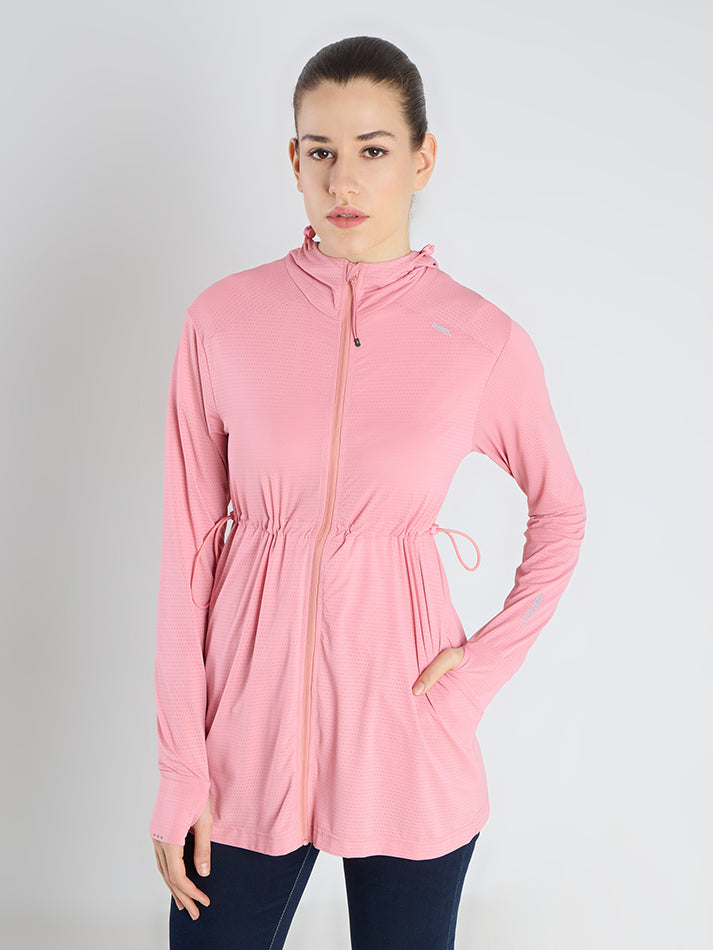 Women's Pink Full Length Sun Jacket | AirWeave™ - Zeelretail