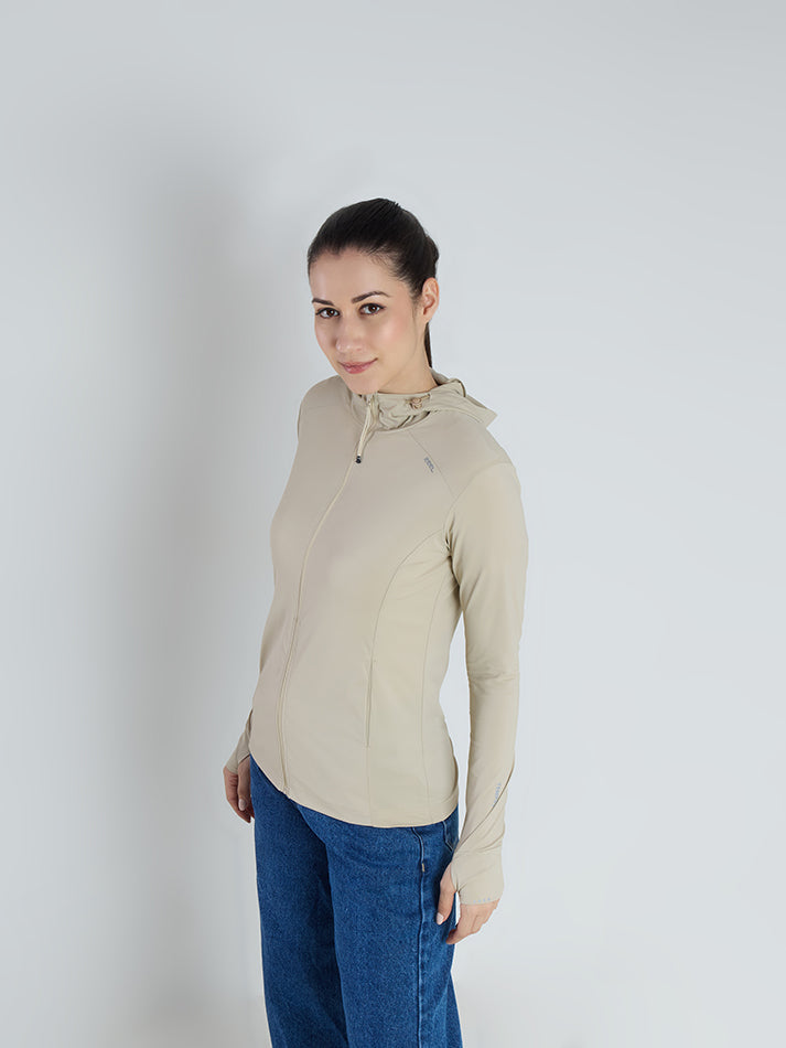 Women's Coffee Mid-Length Sun Jacket | AirWeave™ - Zeelretail