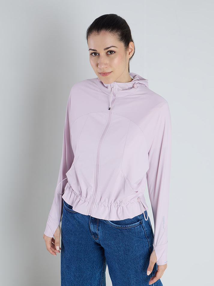 Women's Purple Crop Top Sun Jacket | AirWeave™ - Zeelretail