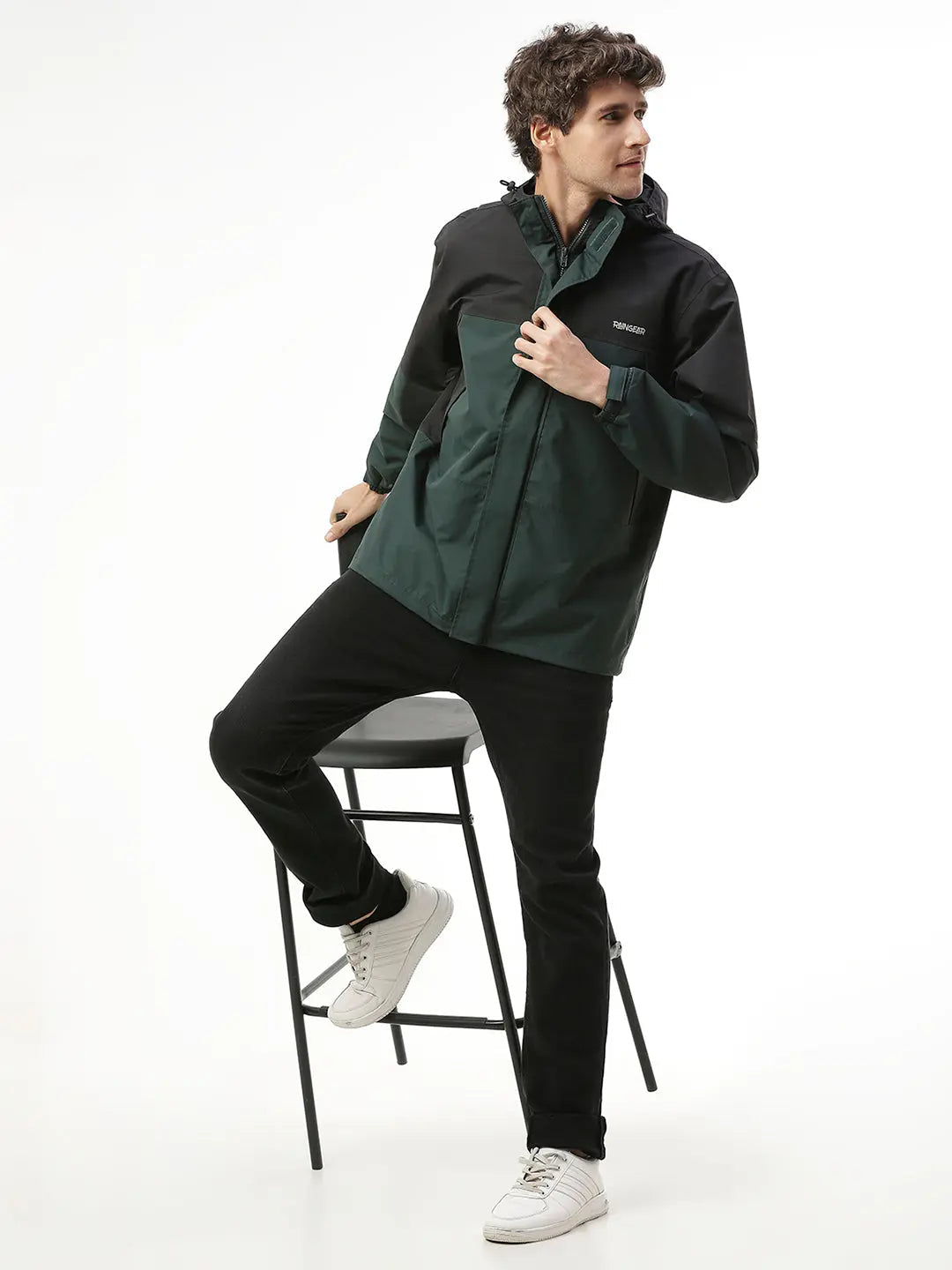 StormGuard Black Green Men's Rain Jacket ZRS001