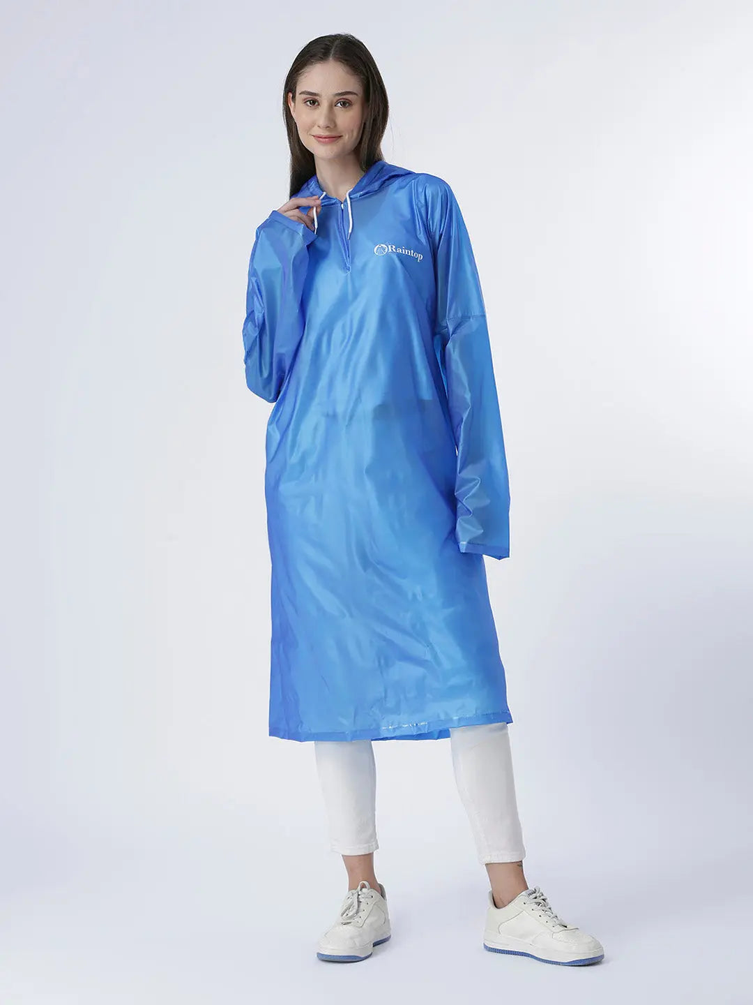 Reusable PVC Unisex Blue Rain Poncho AZ30 - Zeelretail